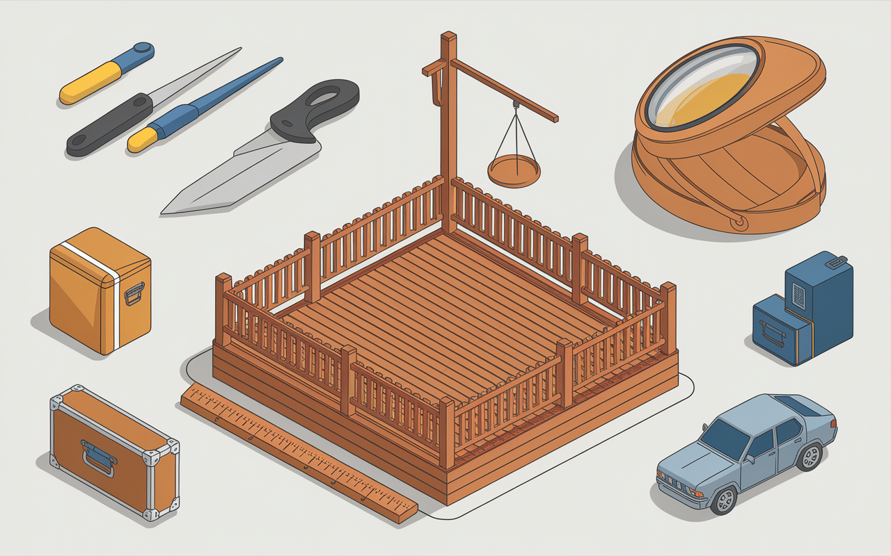 Schéma technique piscine sur terrasse bois