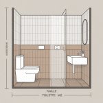 Plan toilette moderne taille toilette m2