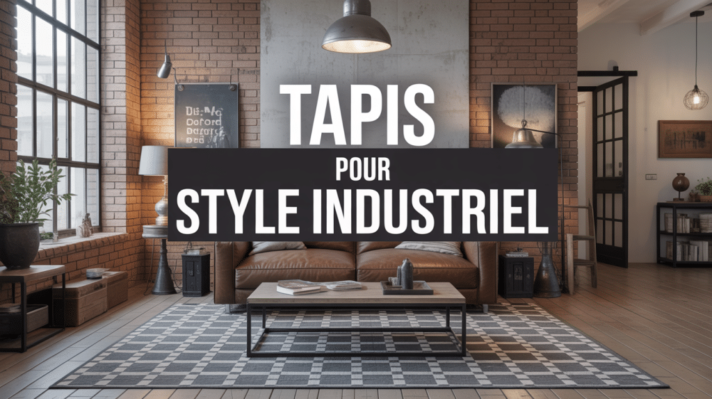 Salon industriel avec tapis pour style industriel