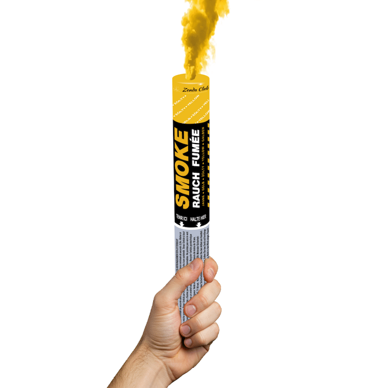 Fumigène jaune longue durée : illuminez votre mariage avec un fumigène à main jaune (60 secondes) aux effets spectaculaires