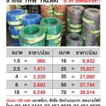 ราคาสายไฟ THW YAZAKI ราคาขาย ราคาสาย THW