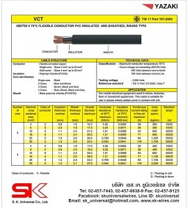 สเปคสายไฟ VCT 3C-4C