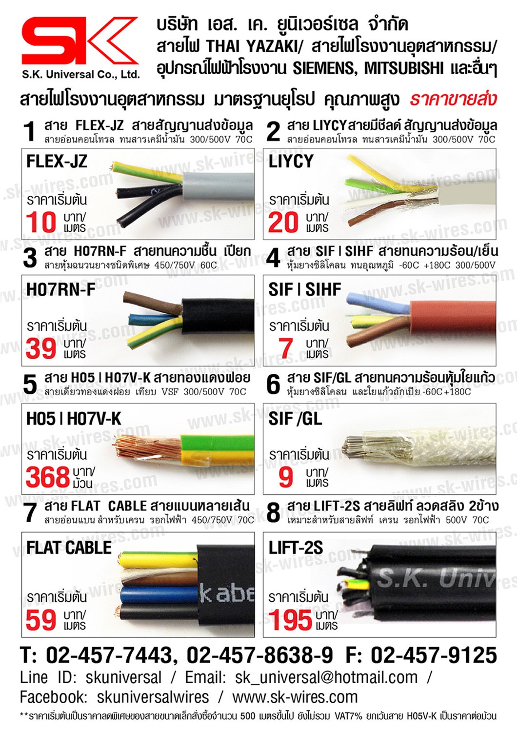 โบรชัวร์สายไฟโรงงานอุตสาหกรรม