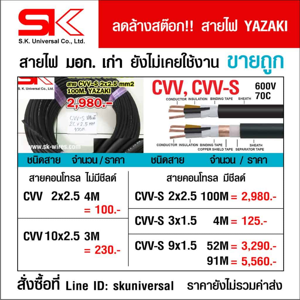 สายไฟ CVV YAZAKI