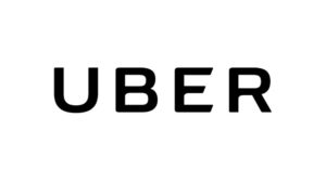 Uber logo on a white background, representing the global ride-sharing brand.