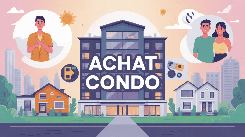illustration achat condo copropriété immeuble propriétaires
