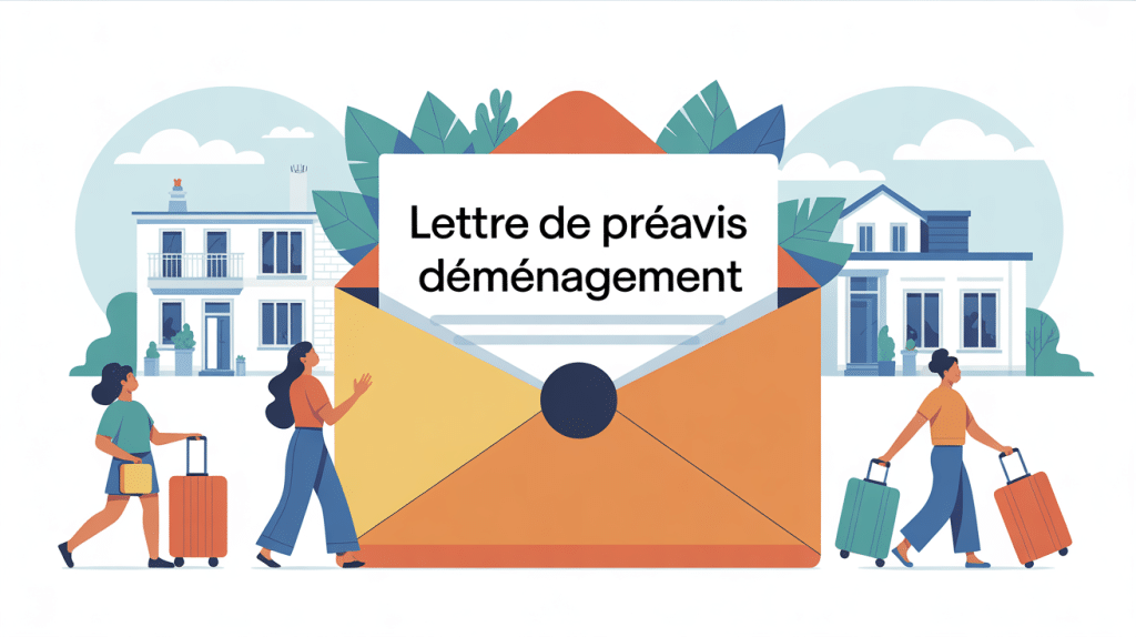 illustration lettre de preavis pour demenagement enveloppe et appartement
