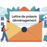 illustration lettre de preavis pour demenagement enveloppe et appartement