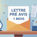 illustration lettre préavis 1 mois montre maison bureau