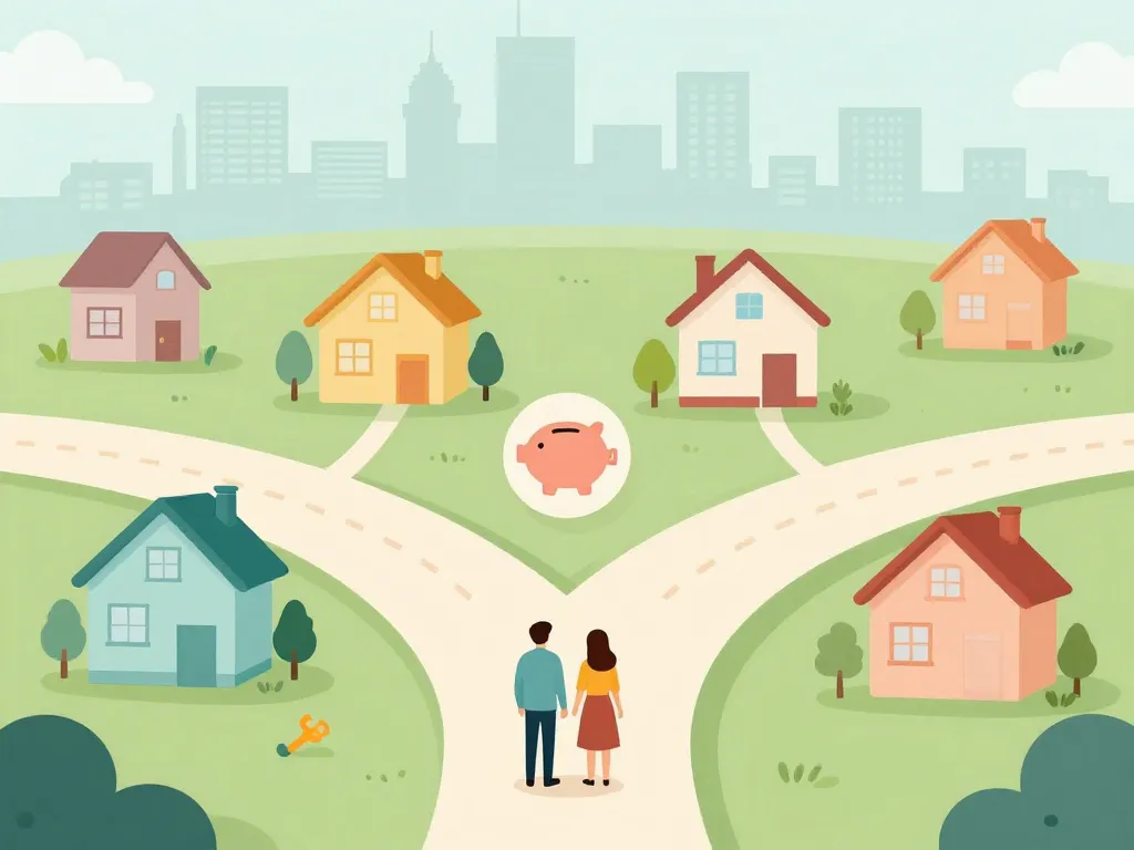 Personnes à un carrefour immobilier, nouvelles conditions pour obtenir un prêt immobilier