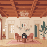 illustration plafond à la française élégant intérieur