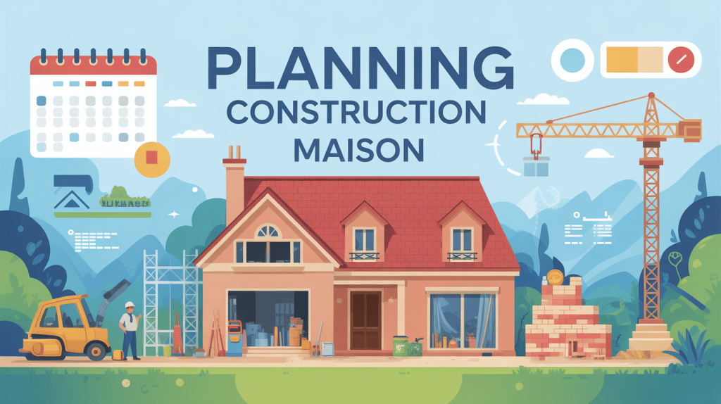 planning construction maison illustration organisation