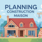 planning construction maison illustration organisation