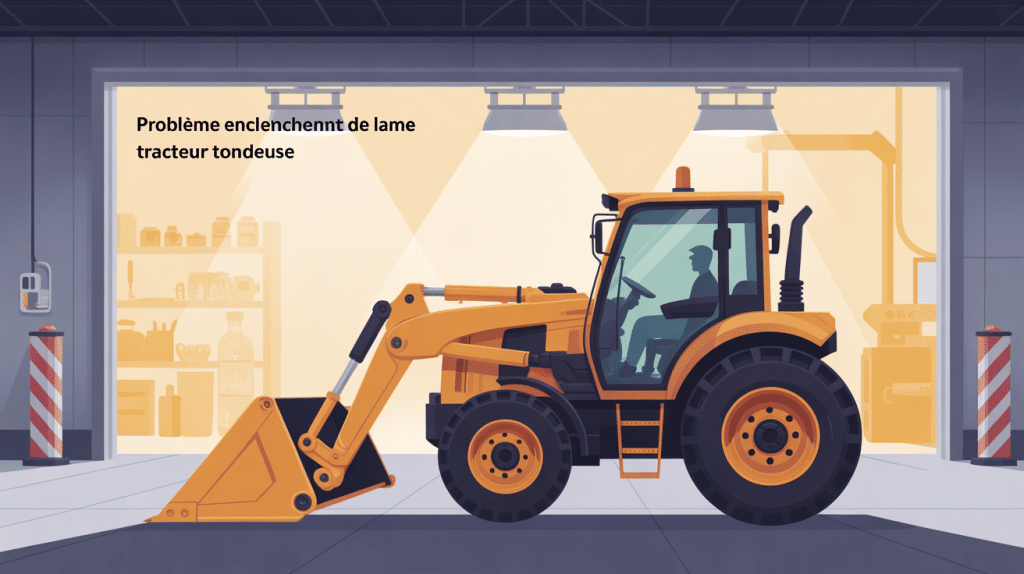 problème enclenchement lame tracteur tondeuse vue sécurités et mécanisme