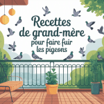 Recette de grand-mère pour faire fuir les pigeons illustration balcon