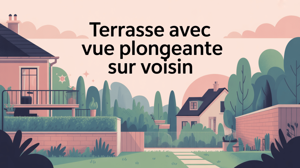 illustration terrasse vue plongeante sur voisin droits et solutions