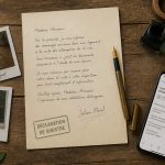 declaration de sinistre modele de lettre sur bureau avec photos et factures
