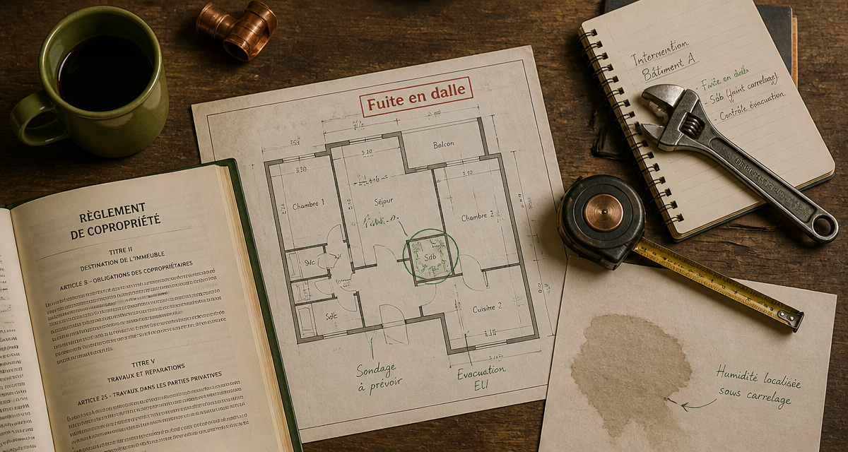 fuite en dalle qui est responsable plan immeuble outils