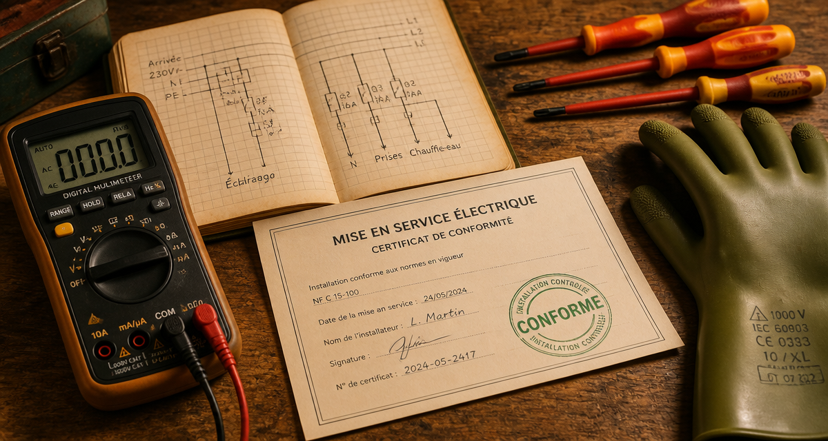 mise en service d'une installation électrique outils