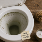 vers dans les toilettes sur parois humides