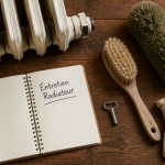 nettoyer un radiateur avec brosse et chiffon