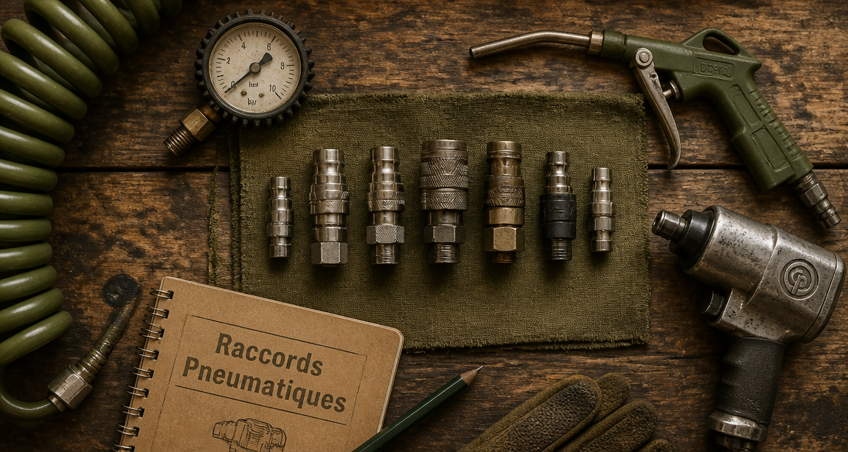 raccord rapide compresseur profils sur établi