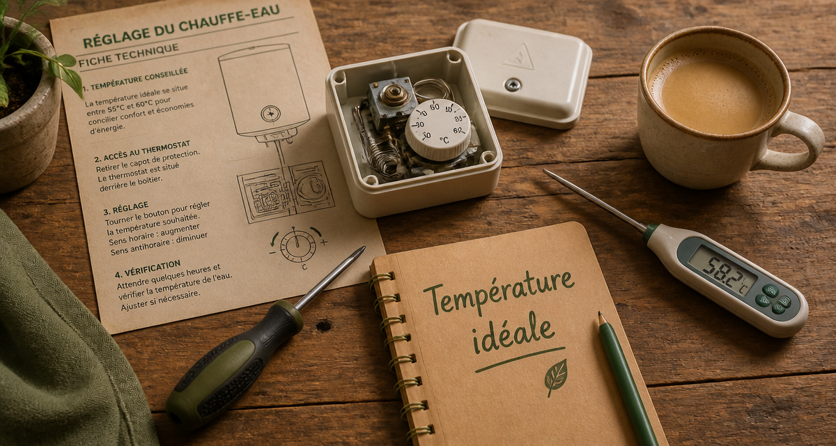 temperature ideale pour chauffe eau sur plan de travail avec outils