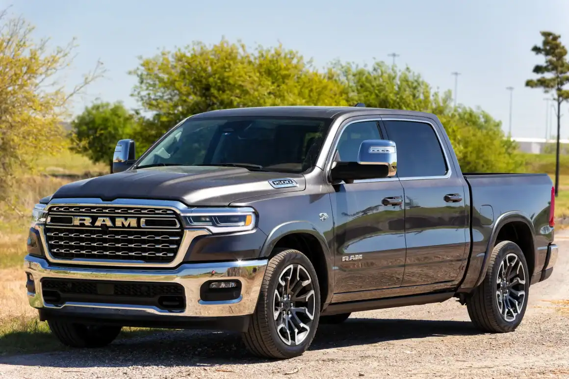 All-new Ram 1500 Limited Longhorn pickup truck with V8 engine.