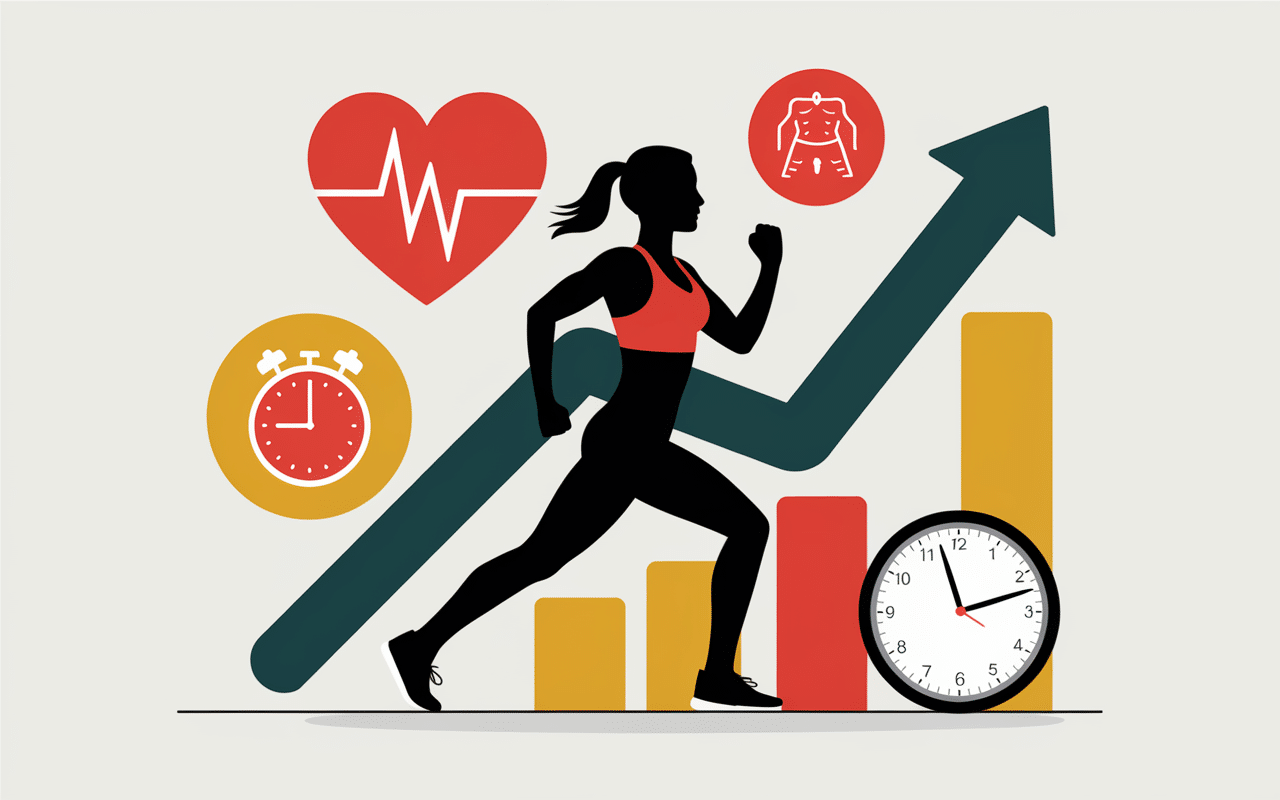 illustration bienfaits santé 20000 pas en km icônes fitness