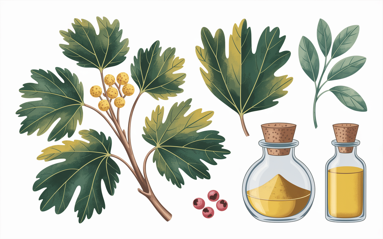 Plante épine-vinette avec racines berbérine et baies rouges