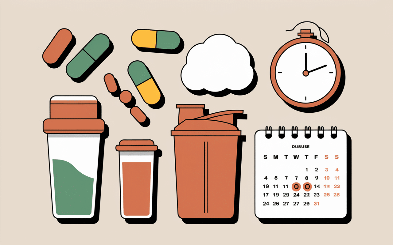 Composition de supplements beta alanine avec calendrier de prise