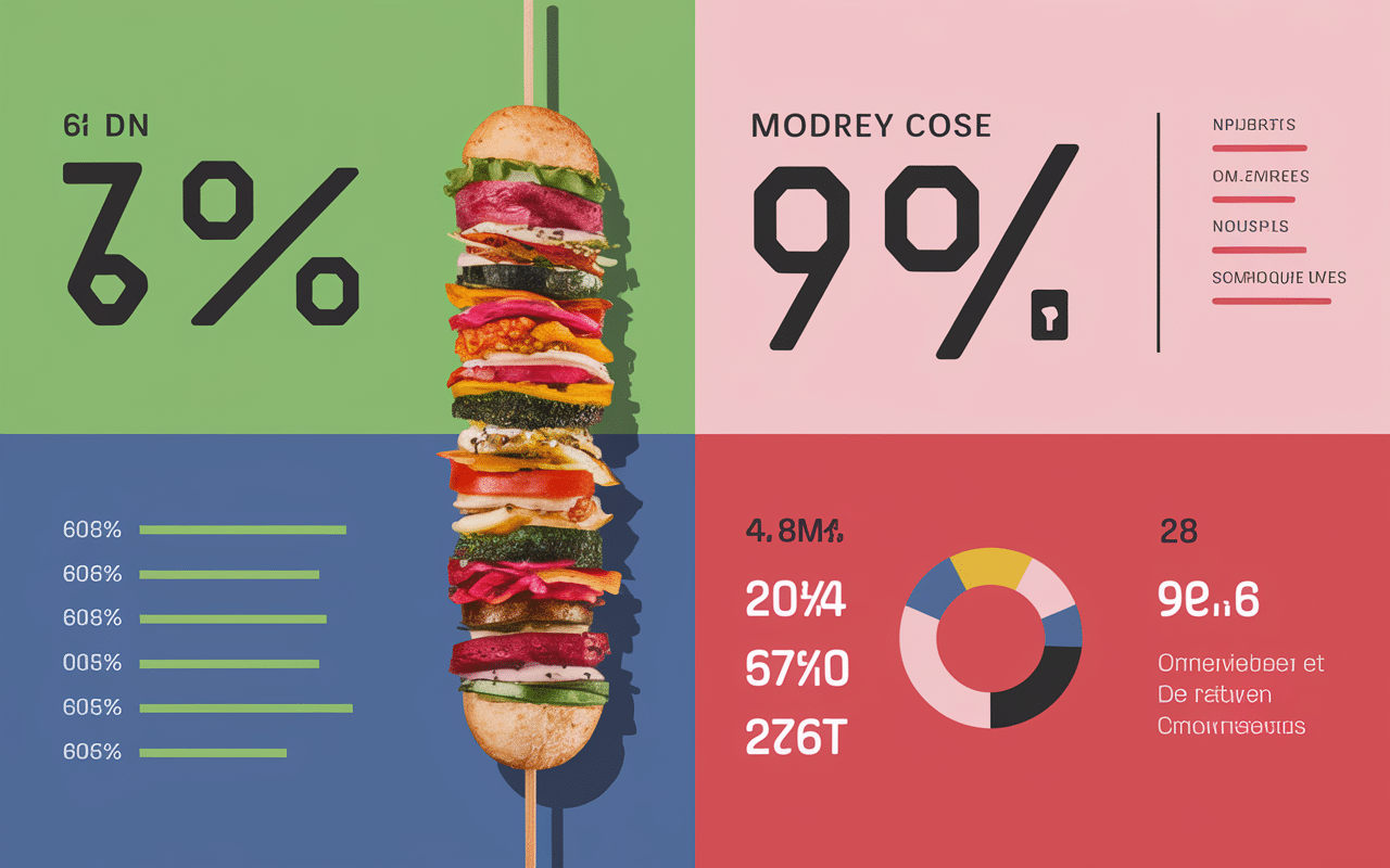 infographie calorie kebab balance nutritionnelle et pourcentages