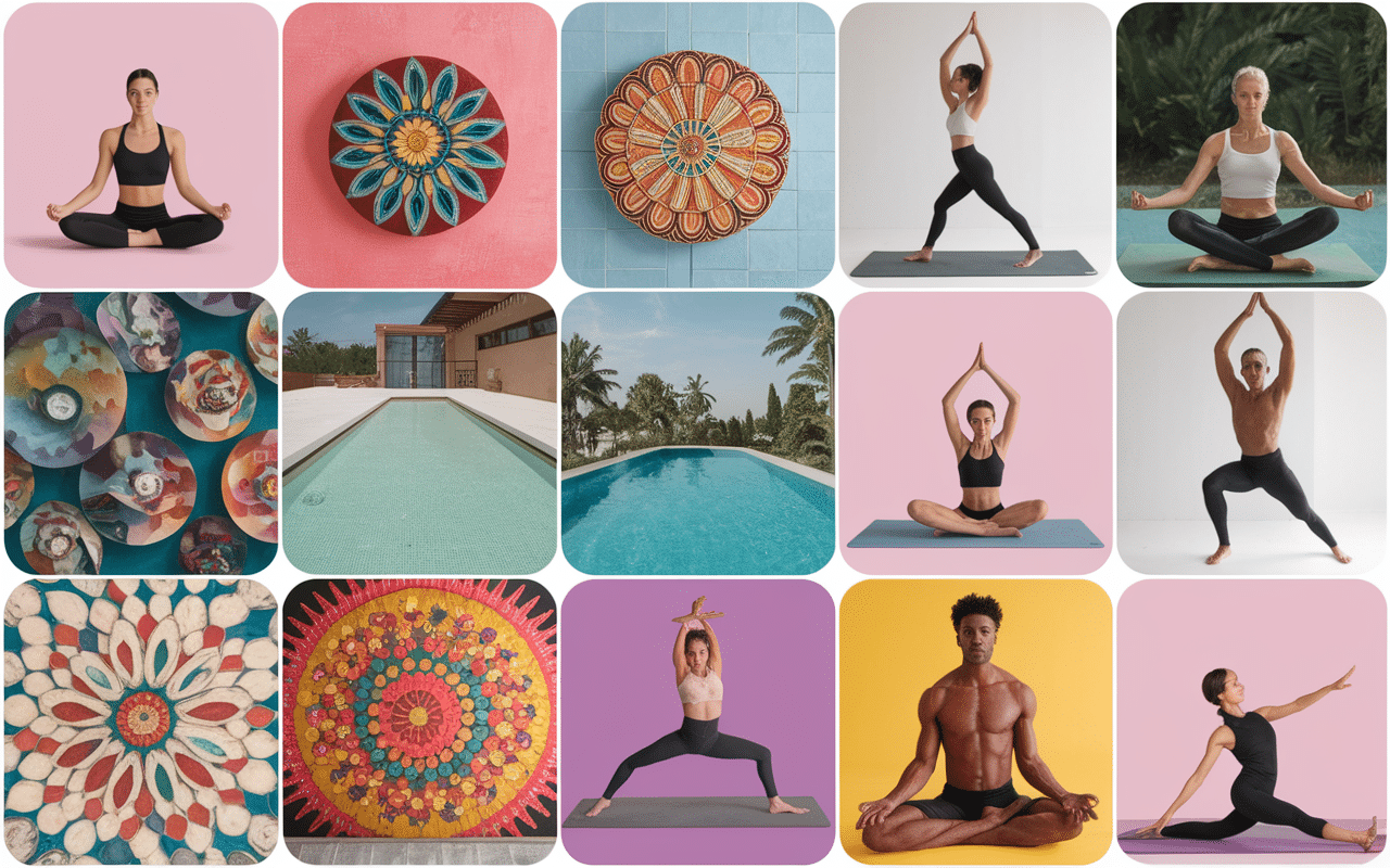 diverses activites sportives au cercle de la forme tapis yoga velo danse