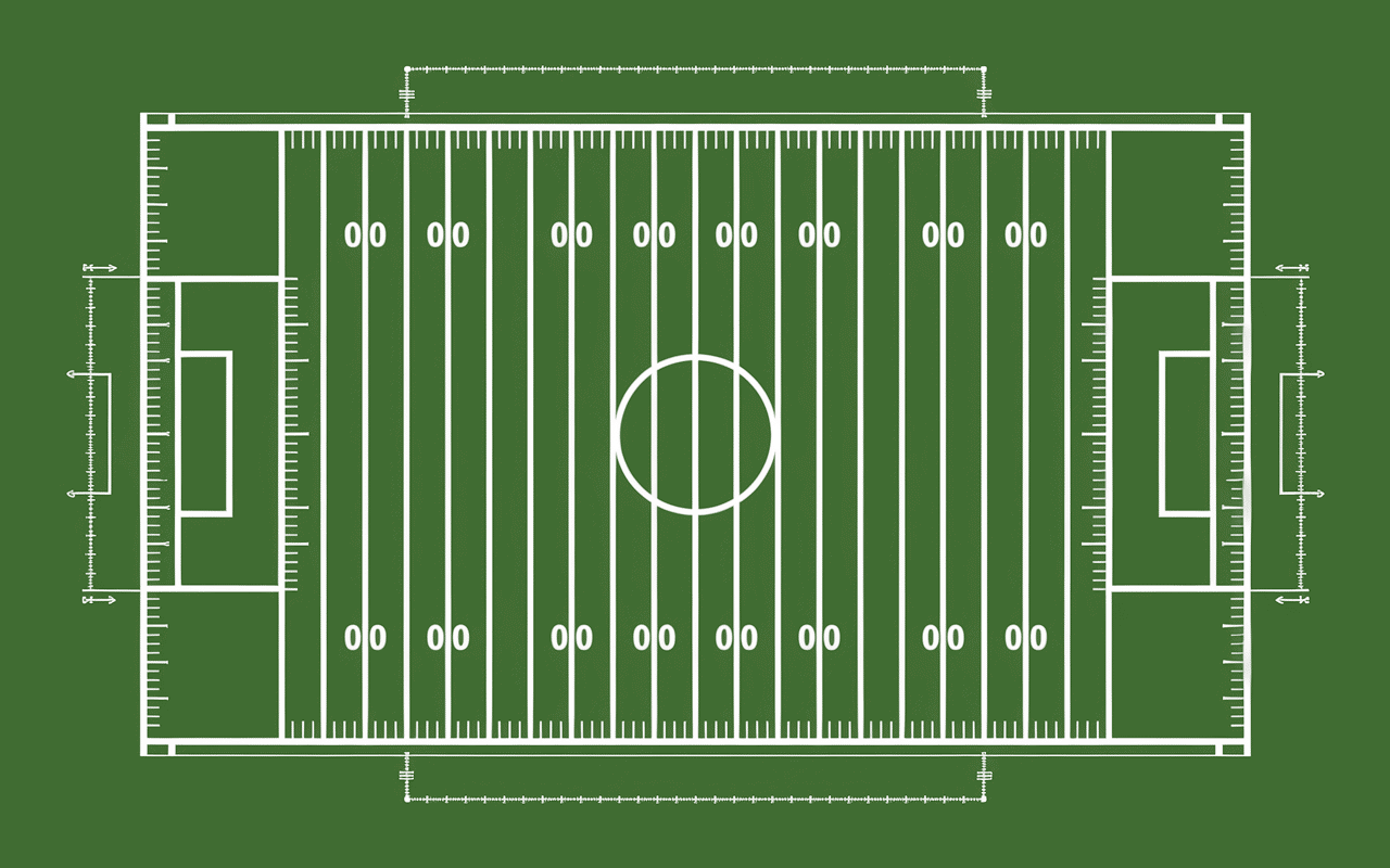 terrain football top vue avec lignes de mesure officiel