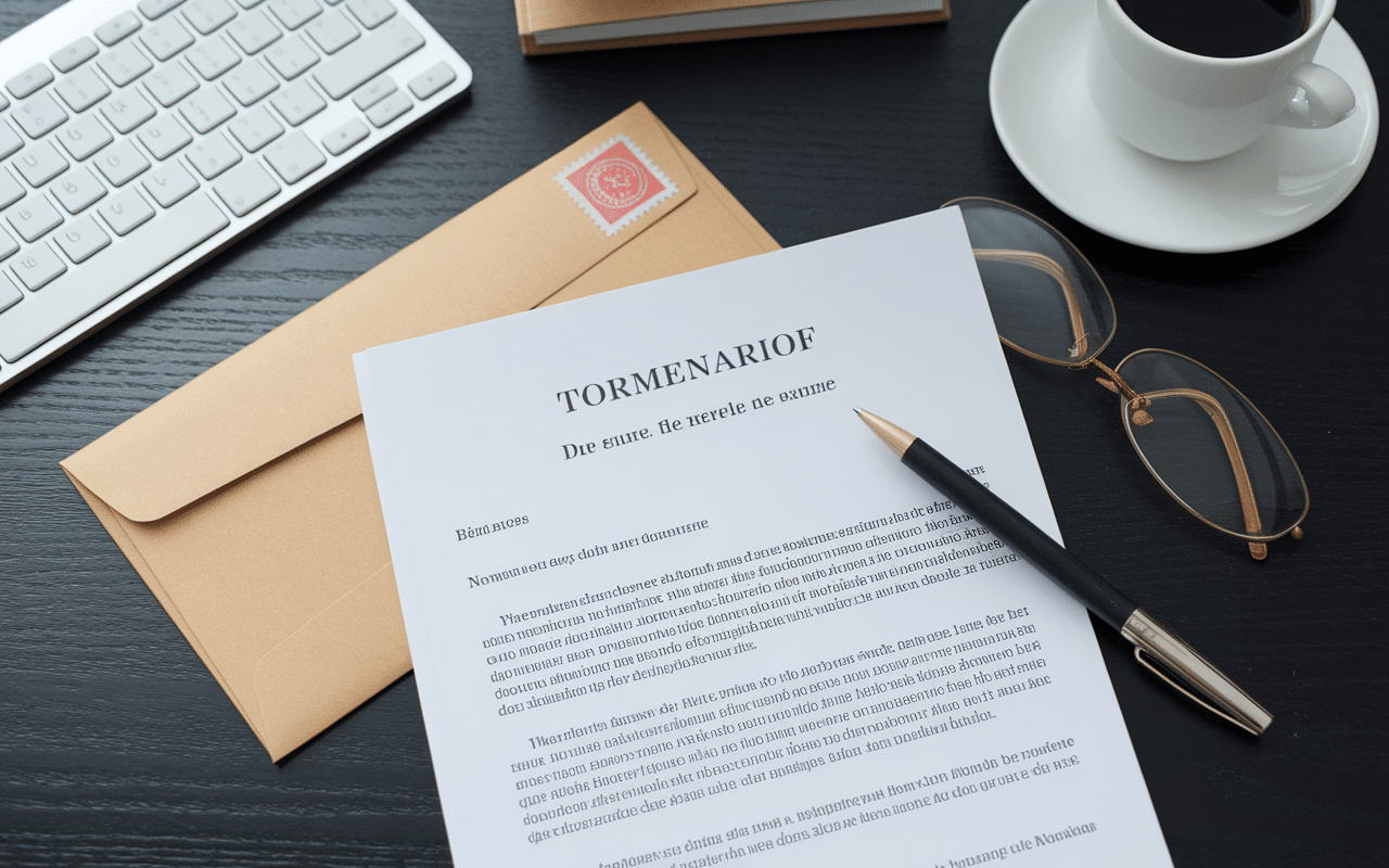 modèle lettre de résiliation salle de sport sur bureau en bois