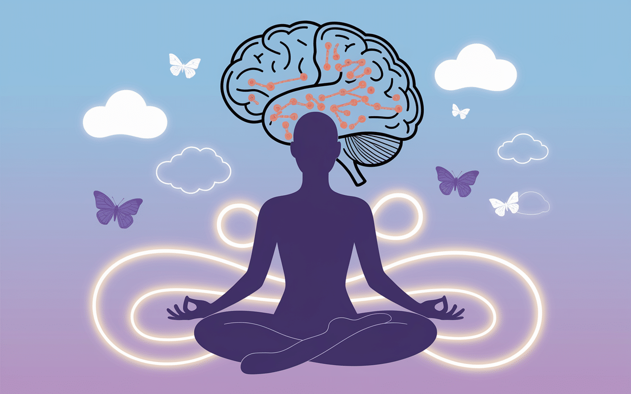 silhouette meditation papatilleul.fr bienfaits cbd sante mentale