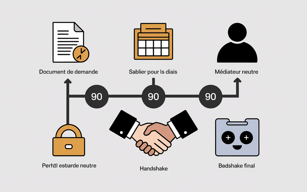 Diagramme étapes procédure médiation service clients medicys.fr