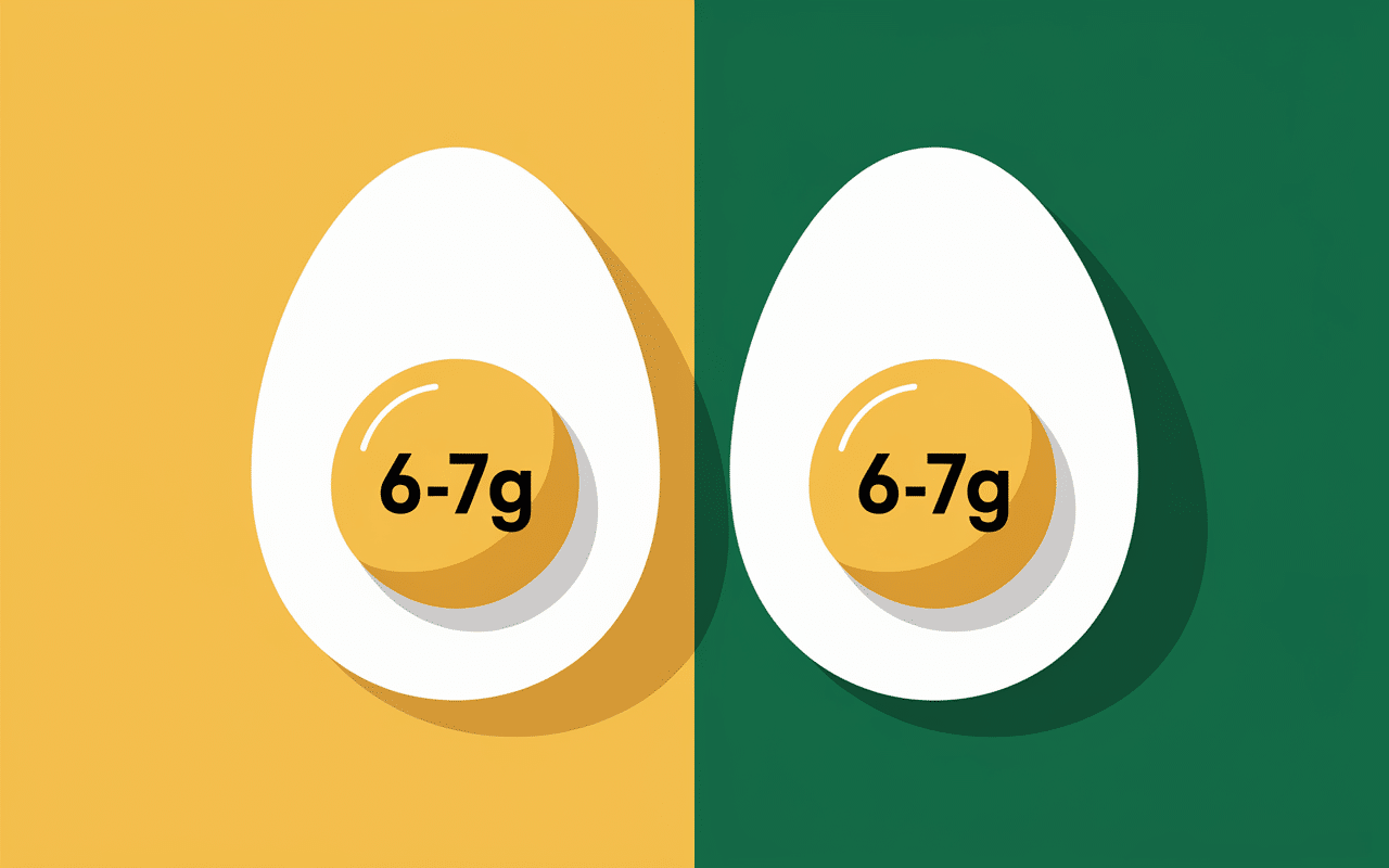 Infographie proteine oeuf avec blanc jaune et chiffres