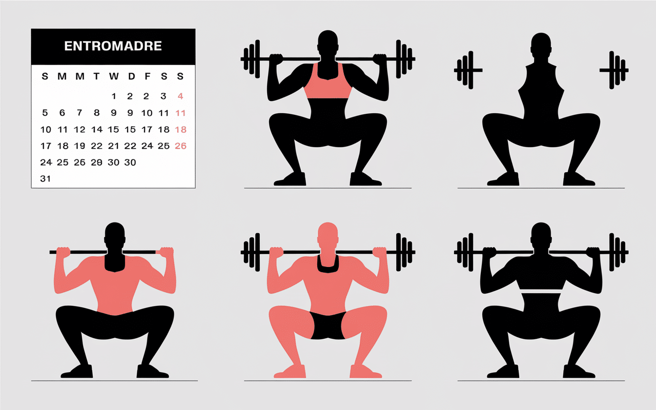 Schéma entraînement, squats and front squats pour chaque morphologie
