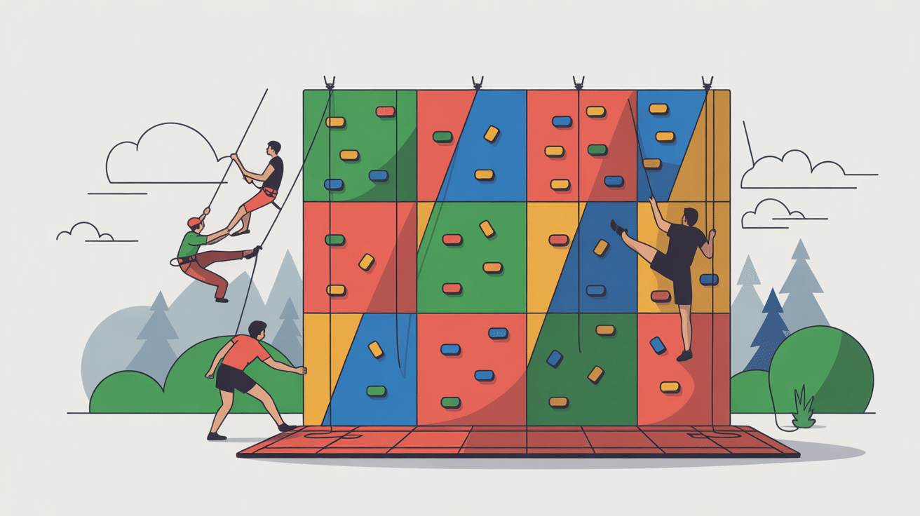 Mur escalade bloc prises grimpeurs tapis