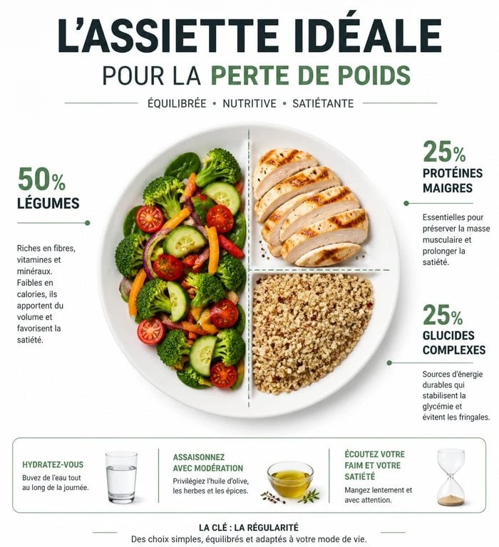 Composition assiette équilibrée pour maigrir vite et bien