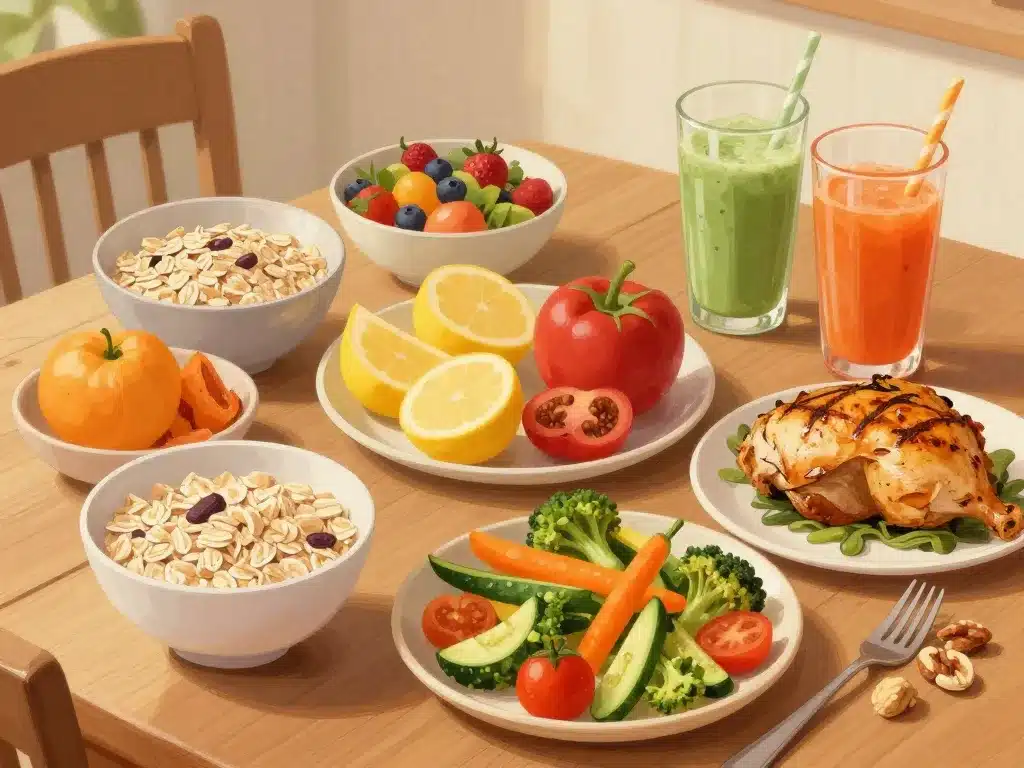 Menu équilibré 3000 calories par jour sur une journée