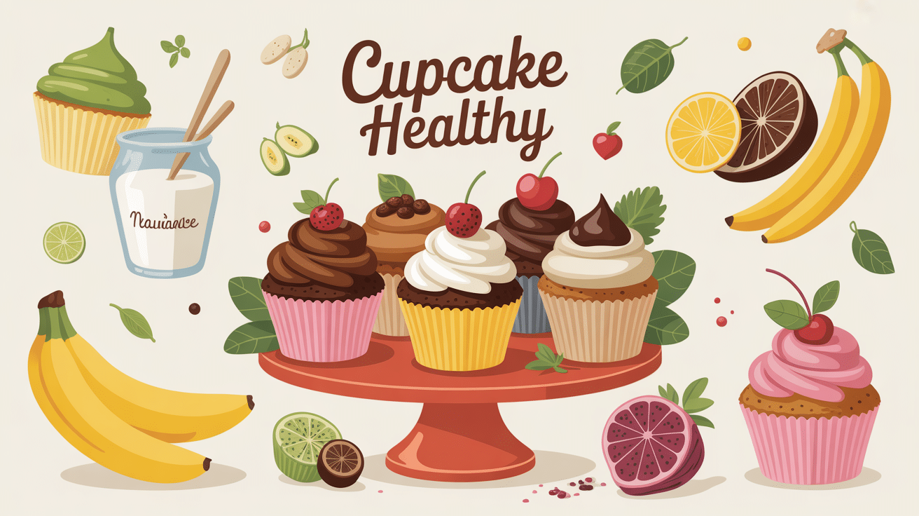 Plateau cupcakes healthy, ingrédients naturels