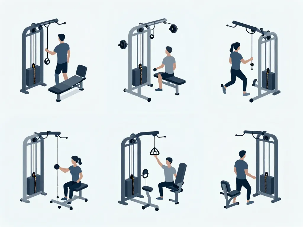 diagramme familles nom des machines de musculation