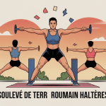 illustration souleve de terre roumain halteres ambiance musculaire
