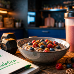 flocons d'avoine musculation bol porridge haltères