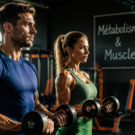 Métabolisme et musculation homme femme haltères