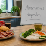 Probleme de digestion aliments a eviter assiette saine et aliments gras