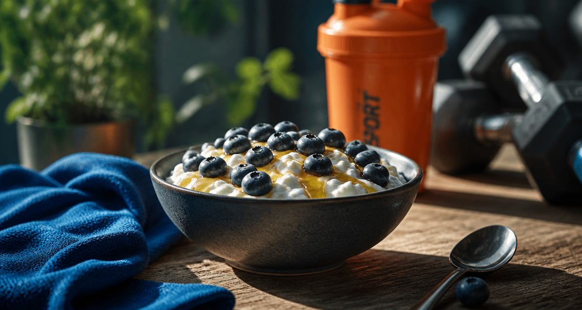 fromage blanc protéiné bol sportif myrtilles