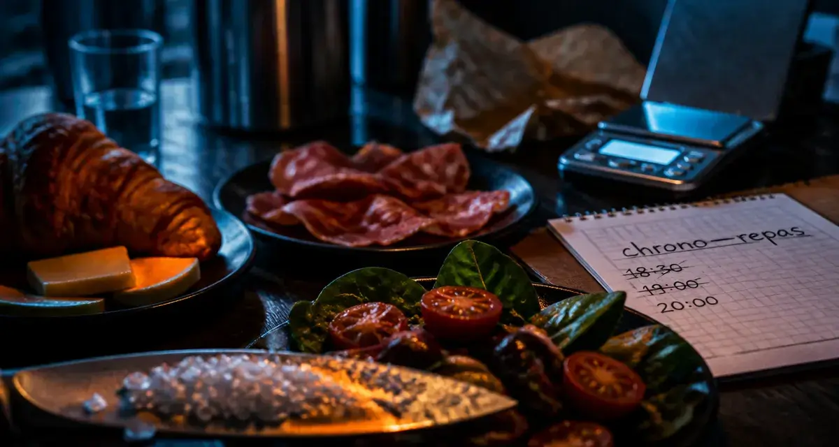 Les dangers de la chrononutrition : table et excès de gras, horaire chrono